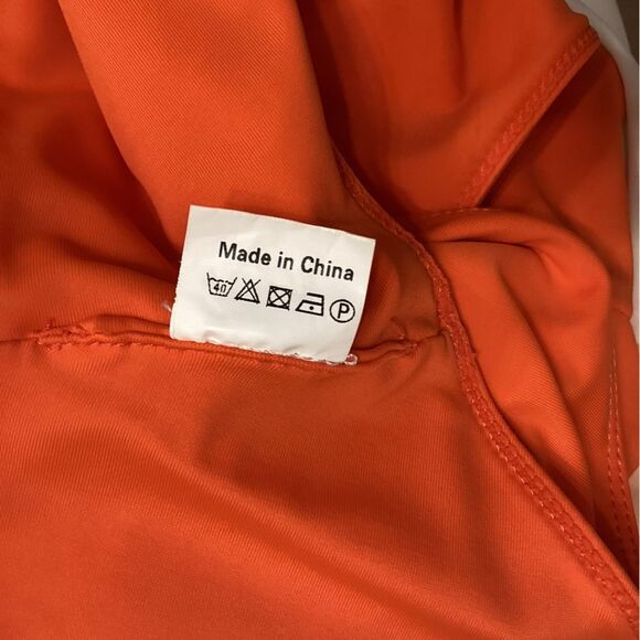 Paper LONDON Colorblock Orange Cream Swimsuit with‎ Wrap Detail Size - Picture 13 of 16